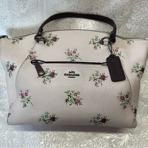 Rare Coach Prairie Satchel w/ Cross stitch floral print